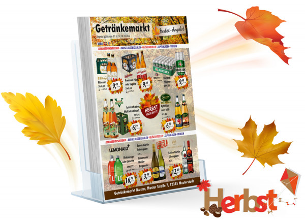 Thomas Getränke Flyer Herbst ( A4 Hochformat / 4 Seiten )