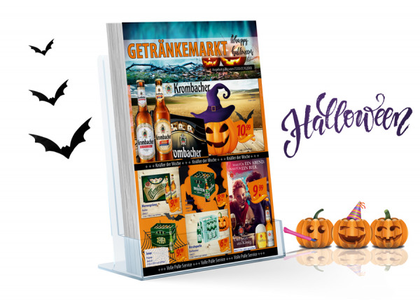 Thomas Getränke Flyer Halloween ( A4 Hochformat / 4 Seiten )