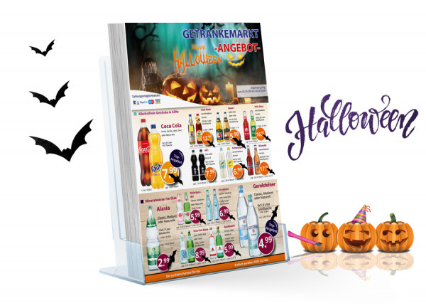 Manuel Getränke Flyer Halloween (A5 Hochformat / 2 Seiten)